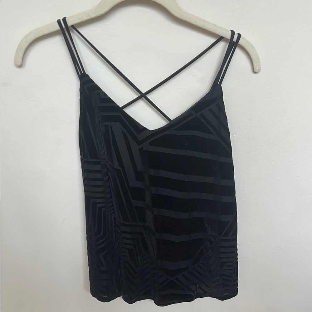 Buddy Love Black Graphic Velvet Camisole
